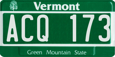 VT license plate ACQ173