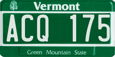 VT license plate ACQ175