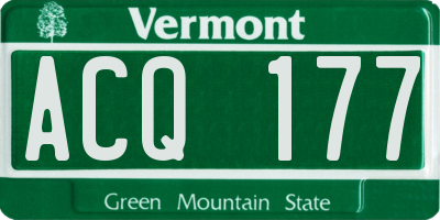 VT license plate ACQ177