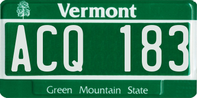 VT license plate ACQ183