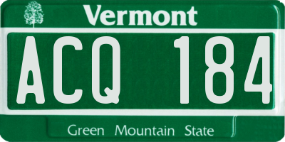 VT license plate ACQ184