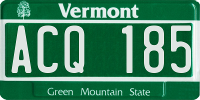 VT license plate ACQ185