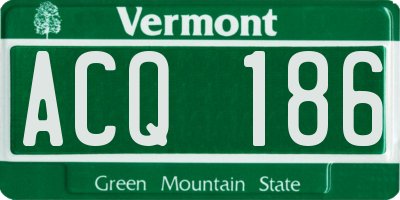 VT license plate ACQ186