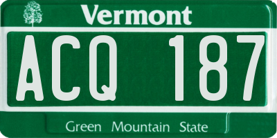 VT license plate ACQ187