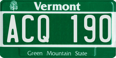 VT license plate ACQ190