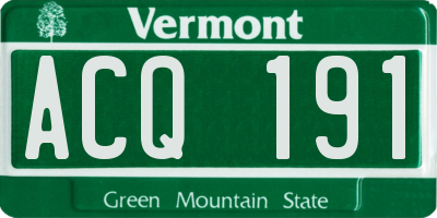 VT license plate ACQ191