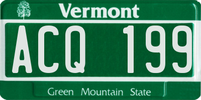 VT license plate ACQ199