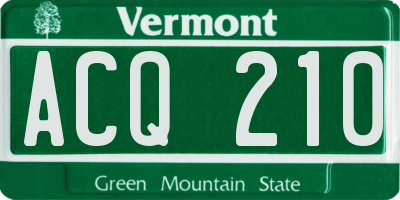 VT license plate ACQ210
