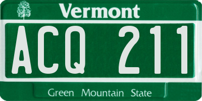 VT license plate ACQ211
