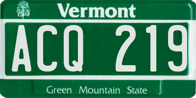 VT license plate ACQ219