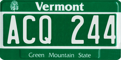 VT license plate ACQ244