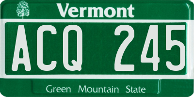 VT license plate ACQ245