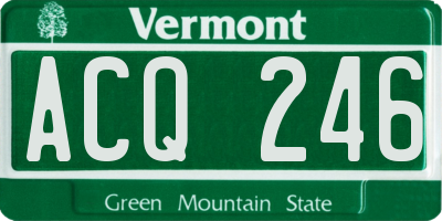 VT license plate ACQ246