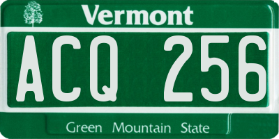 VT license plate ACQ256