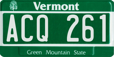 VT license plate ACQ261