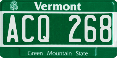 VT license plate ACQ268