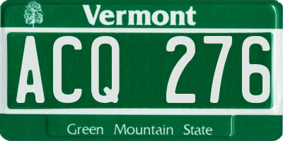 VT license plate ACQ276