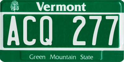 VT license plate ACQ277