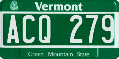 VT license plate ACQ279