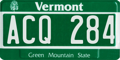 VT license plate ACQ284