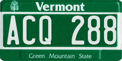 VT license plate ACQ288
