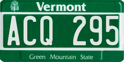 VT license plate ACQ295