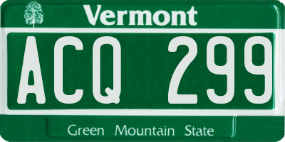 VT license plate ACQ299