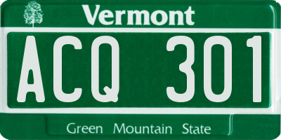 VT license plate ACQ301