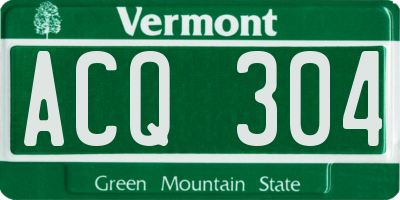 VT license plate ACQ304