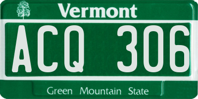 VT license plate ACQ306