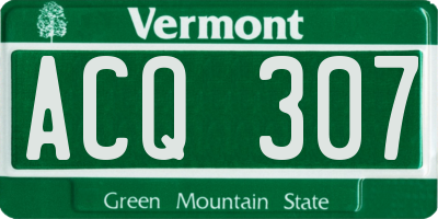 VT license plate ACQ307