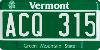 VT license plate ACQ315
