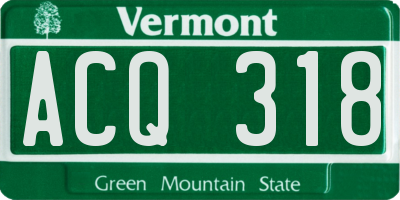 VT license plate ACQ318