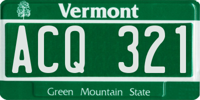 VT license plate ACQ321
