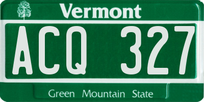 VT license plate ACQ327