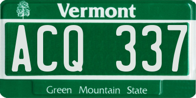 VT license plate ACQ337