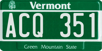 VT license plate ACQ351