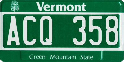 VT license plate ACQ358