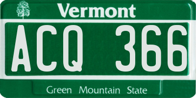 VT license plate ACQ366