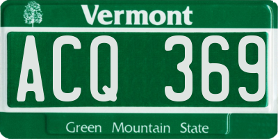 VT license plate ACQ369
