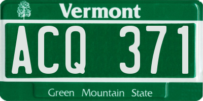 VT license plate ACQ371