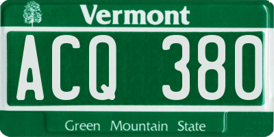 VT license plate ACQ380