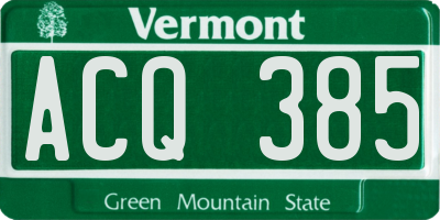 VT license plate ACQ385