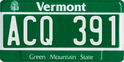 VT license plate ACQ391