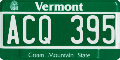 VT license plate ACQ395