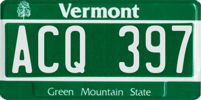 VT license plate ACQ397