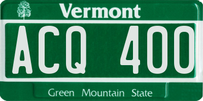 VT license plate ACQ400