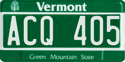 VT license plate ACQ405
