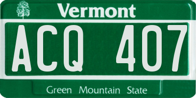 VT license plate ACQ407
