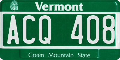VT license plate ACQ408